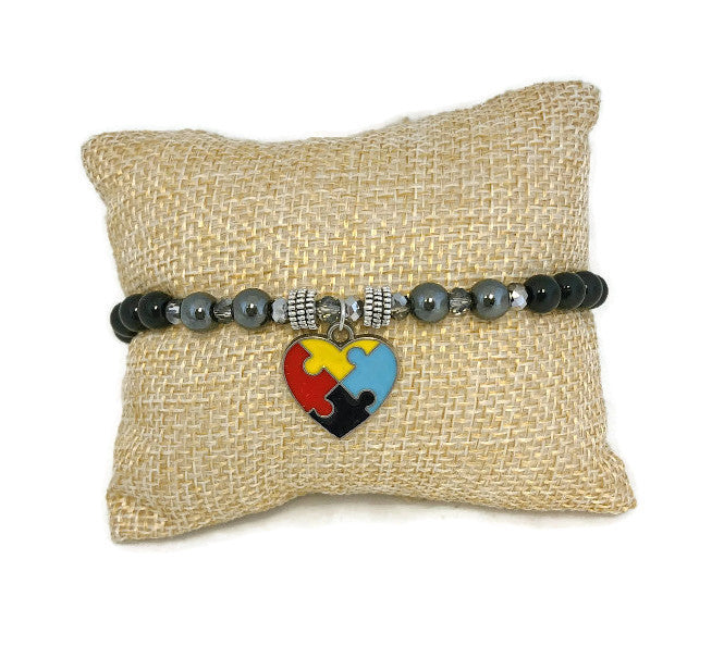 Autism Black Bling with Puzzle Heart