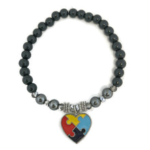 Load image into Gallery viewer, Autism Black Bling with Puzzle Heart